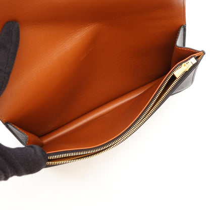 Celine Shoulder Bag Tan Triomphe Black Brown Canvas Leather — view 4