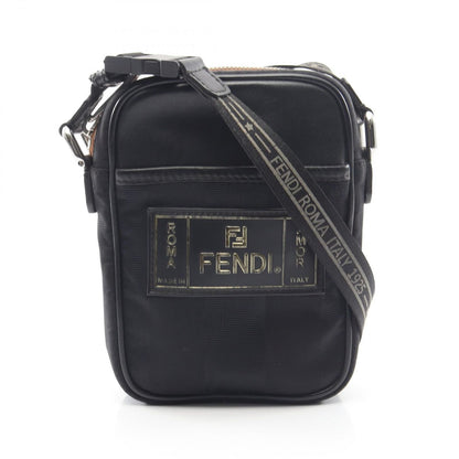 Fendi Shoulder Bag Pecan Black Nylon Leather