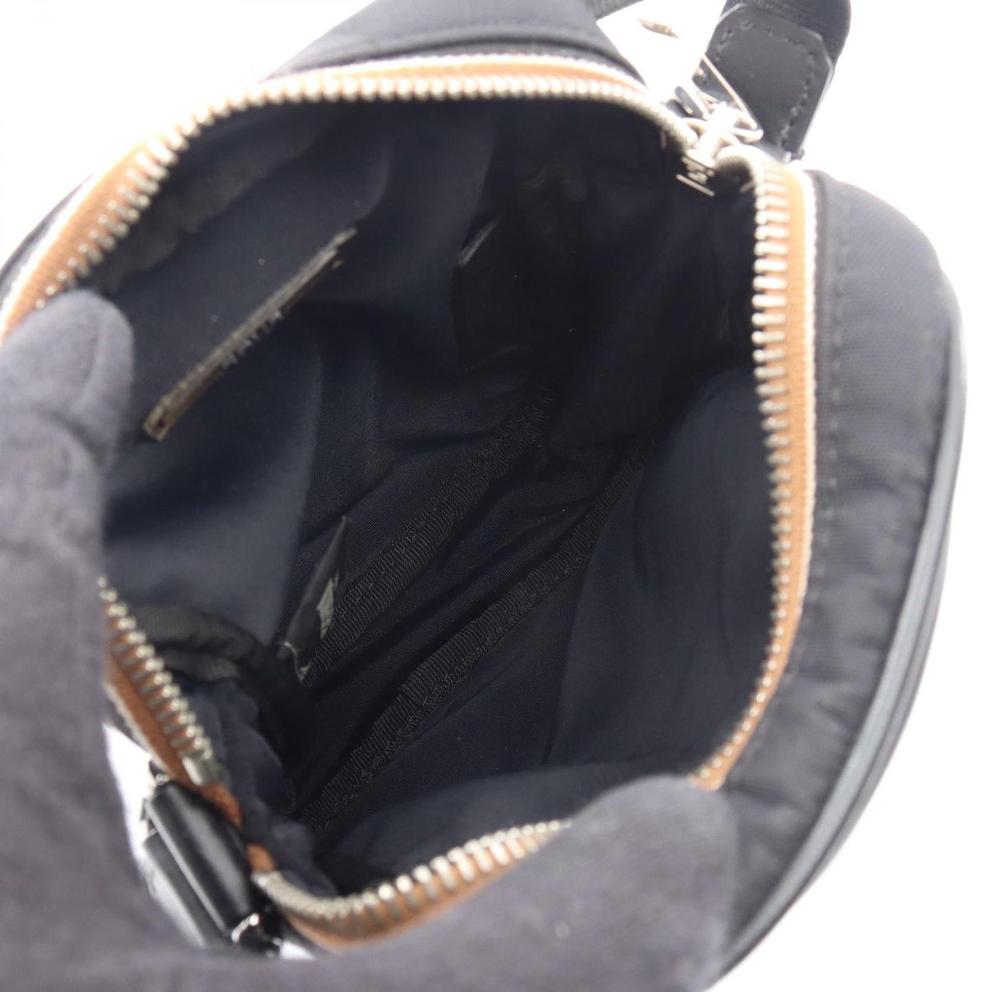 Fendi Shoulder Bag Pecan Black Nylon Leather — view 3