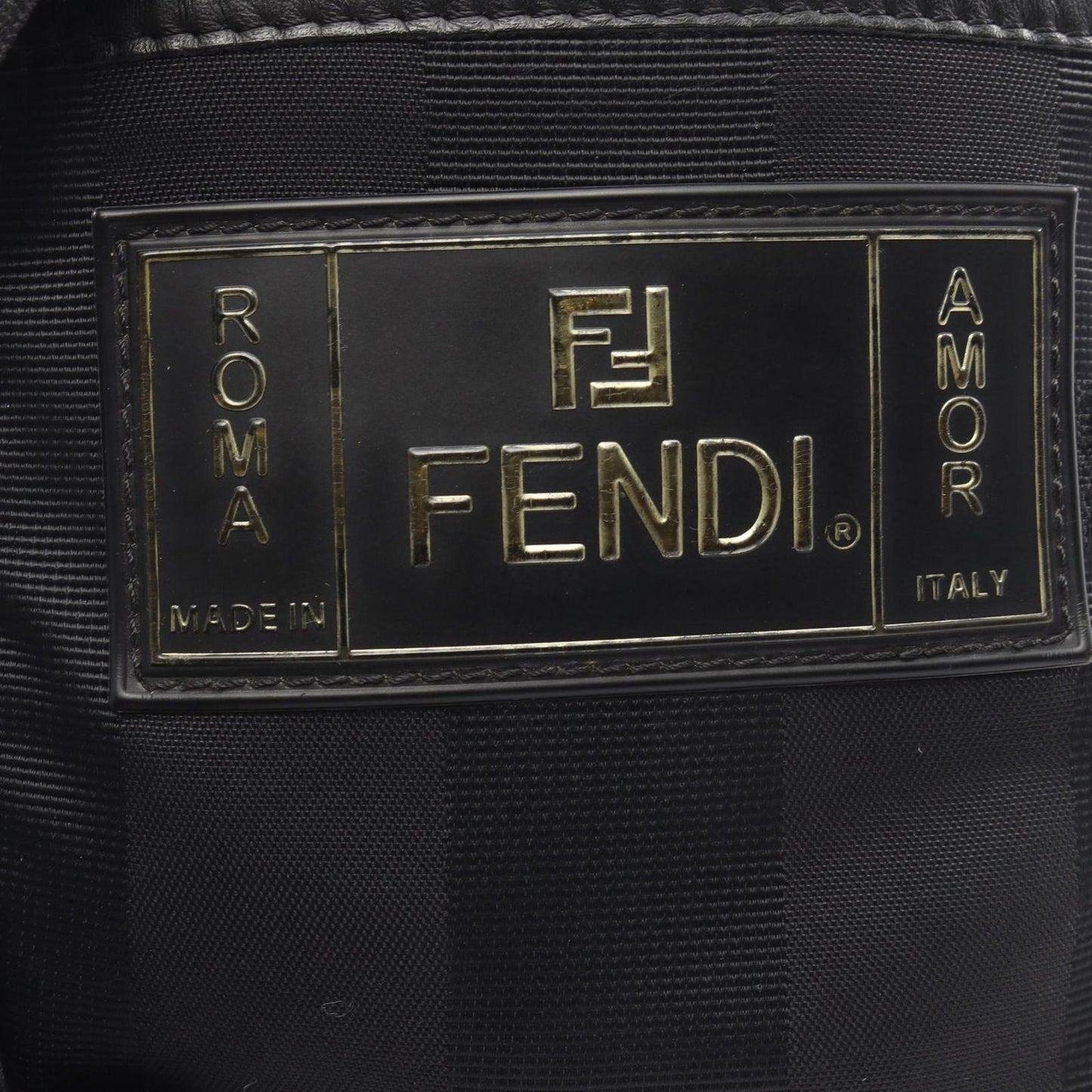 Fendi Shoulder Bag Pecan Black Nylon Leather — view 5