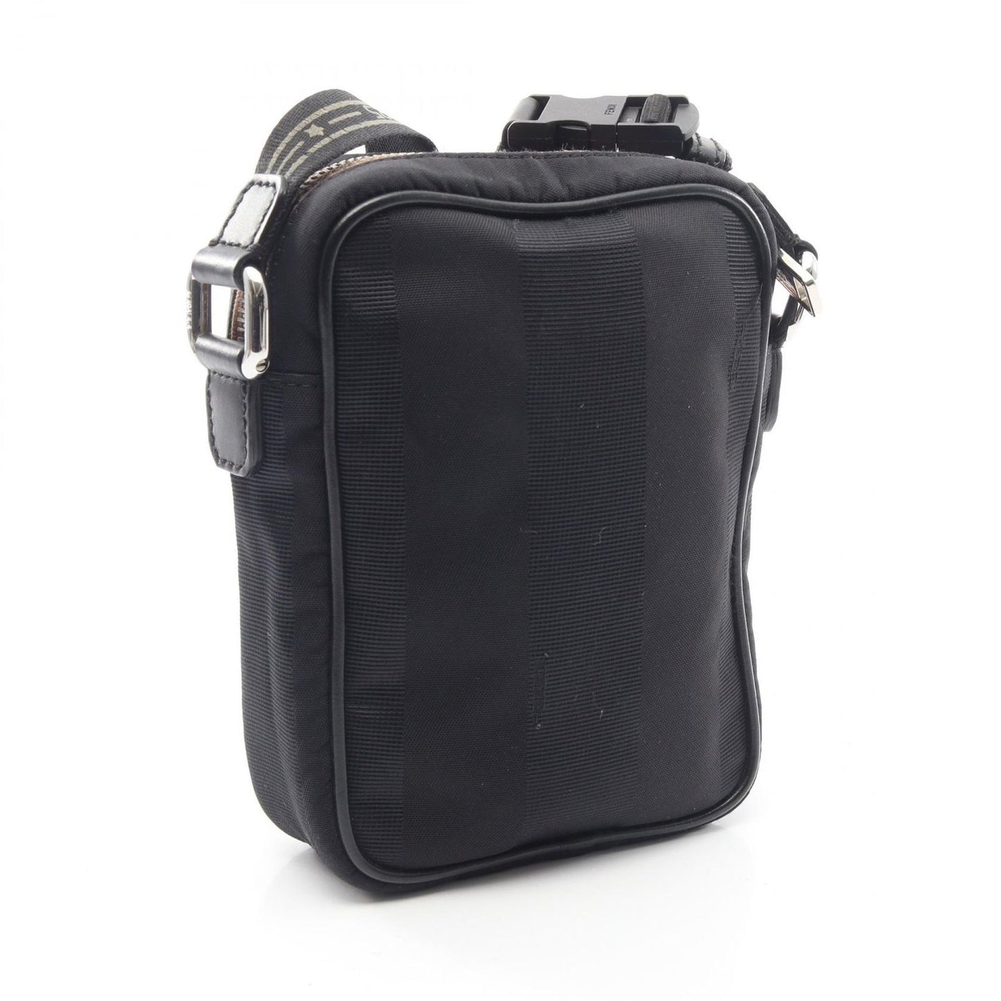 Fendi Shoulder Bag Pecan Black Nylon Leather — view 2