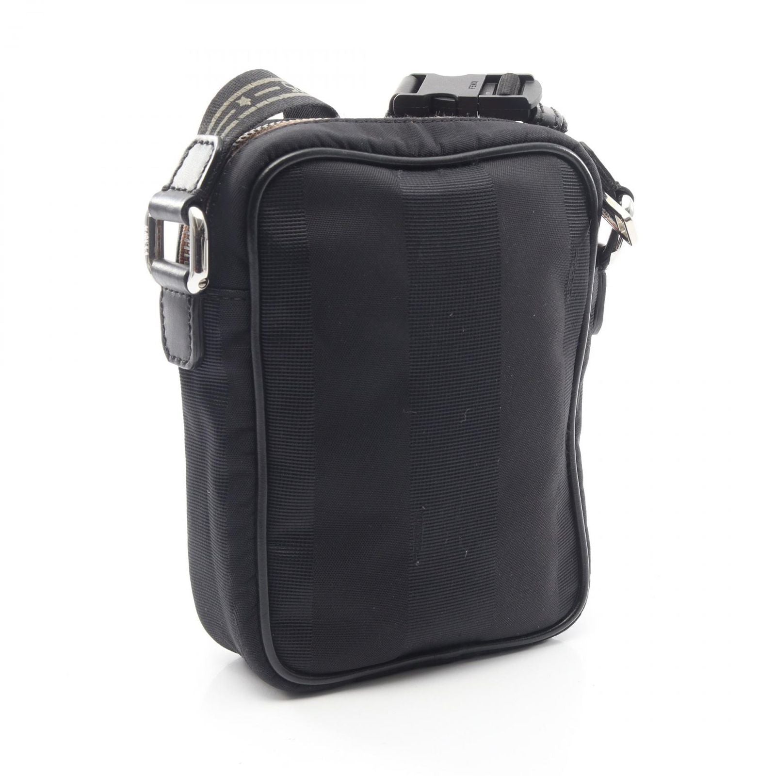Fendi Shoulder Bag Pecan Black Nylon Leather — view 2