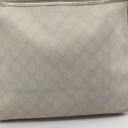 Gucci Shoulder Bag GG Supreme Ivory Gold Canvas Leather — view 7