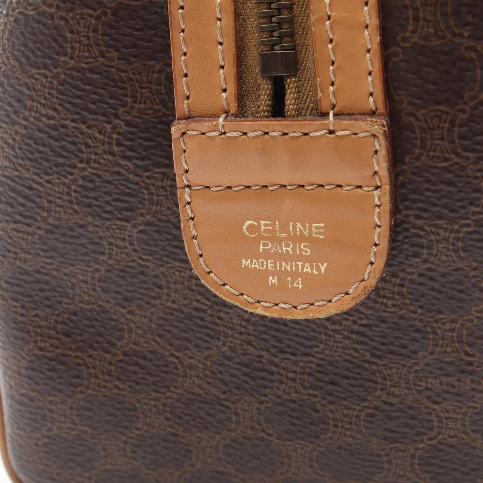 Celine Tote Macadam Brown Canvas Leather Handbag — view 4
