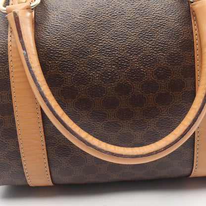 Celine Tote Macadam Brown Canvas Leather Handbag — view 5