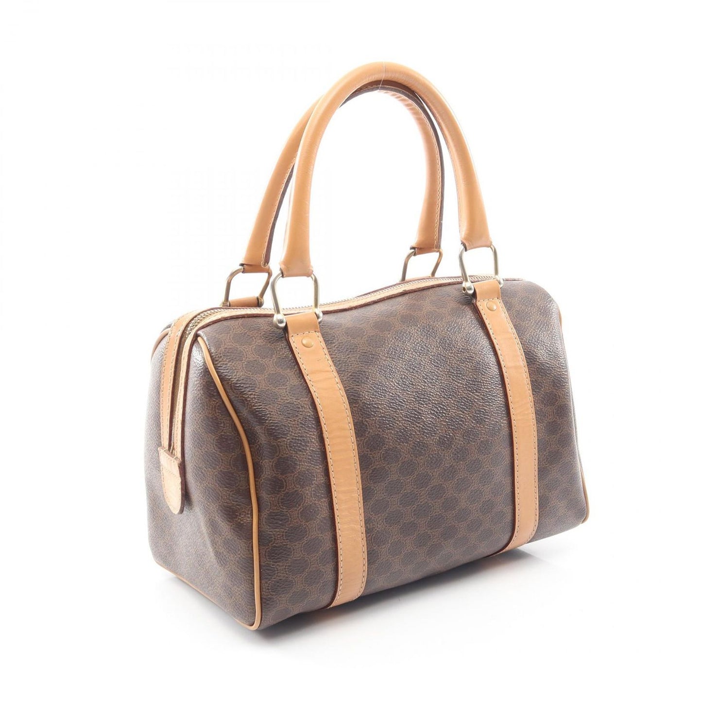 Celine Tote Macadam Brown Canvas Leather Handbag — view 2