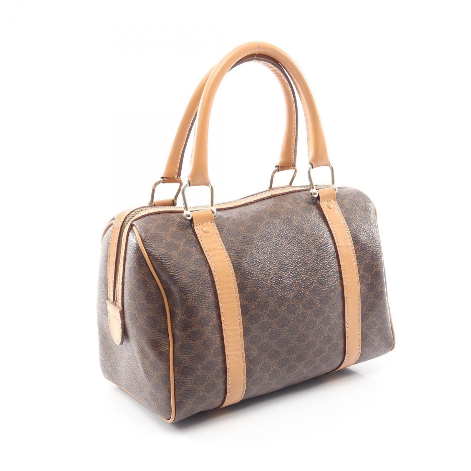 Celine Tote Macadam Brown Canvas Leather Handbag — view 2