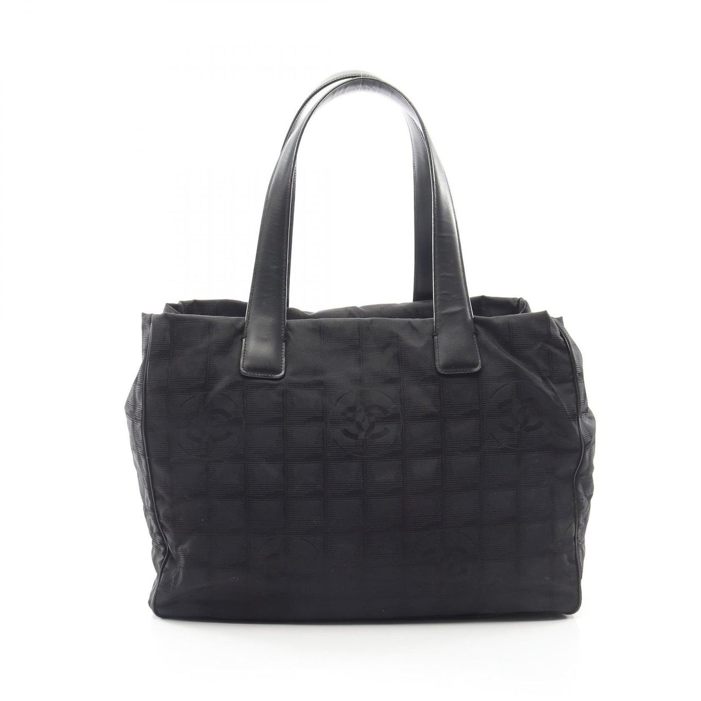 Chanel Tote New Travel Line MM Black Leather New MM