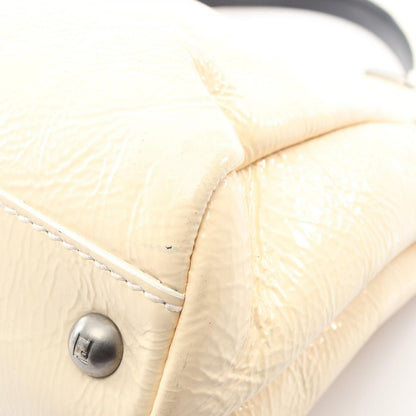Fendi Peekaboo 2-Way Ivory Patent Leather Midi Ampeekaboo Shoulder — view 6