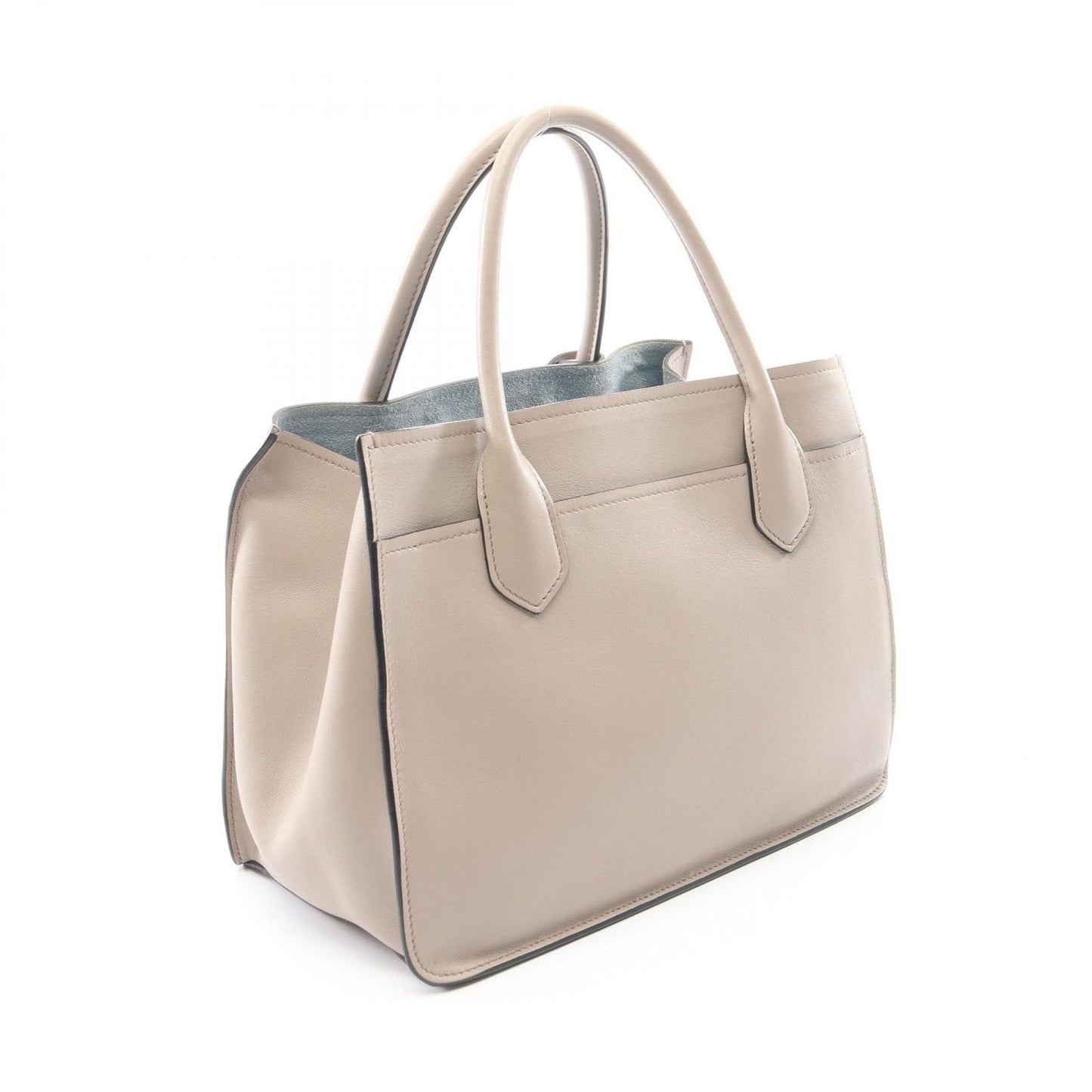 Prada Handbag City Calf 2-Way Gray Leather Tote — view 2