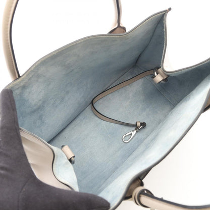 Prada Handbag City Calf 2-Way Gray Leather Tote — view 3
