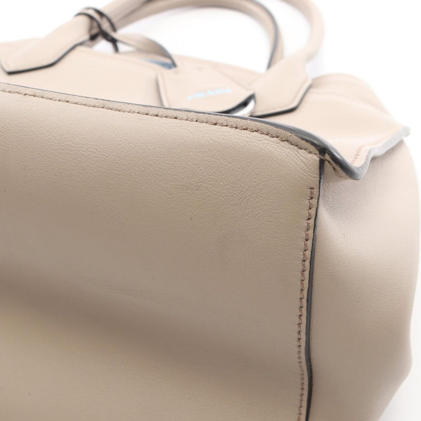 Prada Handbag City Calf 2-Way Gray Leather Tote — view 7