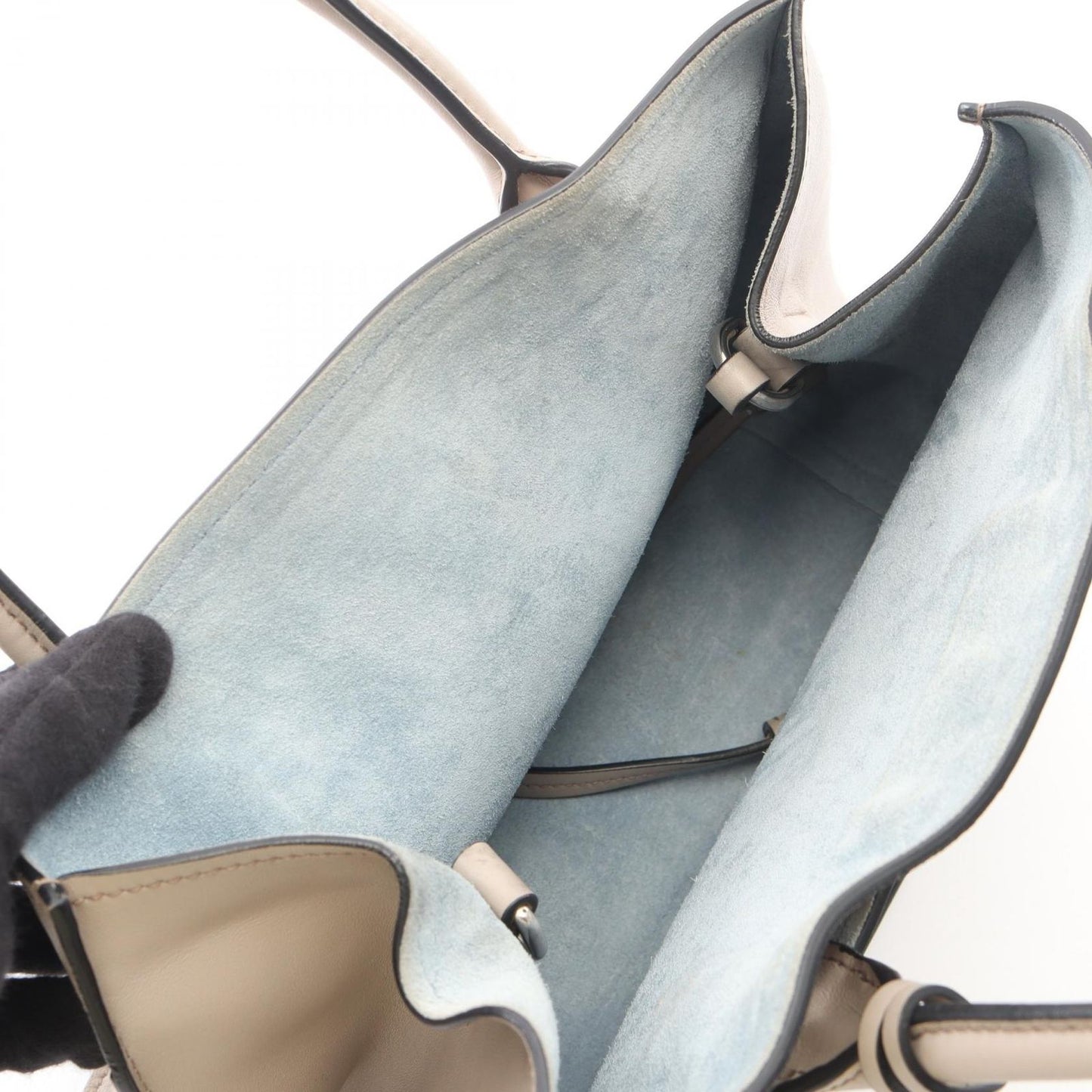 Prada Handbag City Calf 2-Way Gray Leather Tote — view 5
