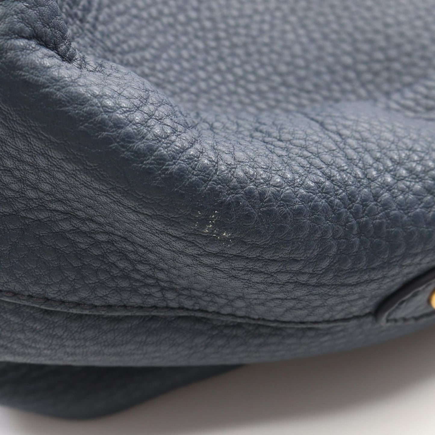 Prada Tote Vitello Daino 2-Way Navy Leather Metal Logo — view 7