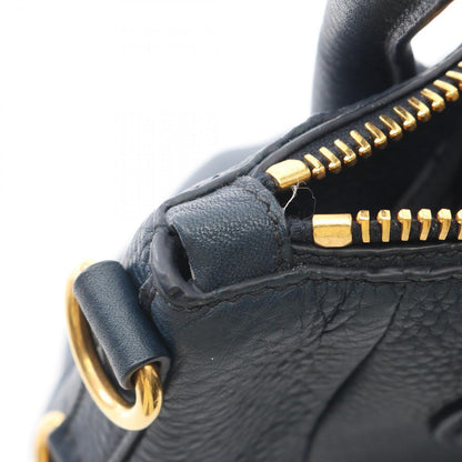 Prada Tote Vitello Daino 2-Way Navy Leather Metal Logo — view 5