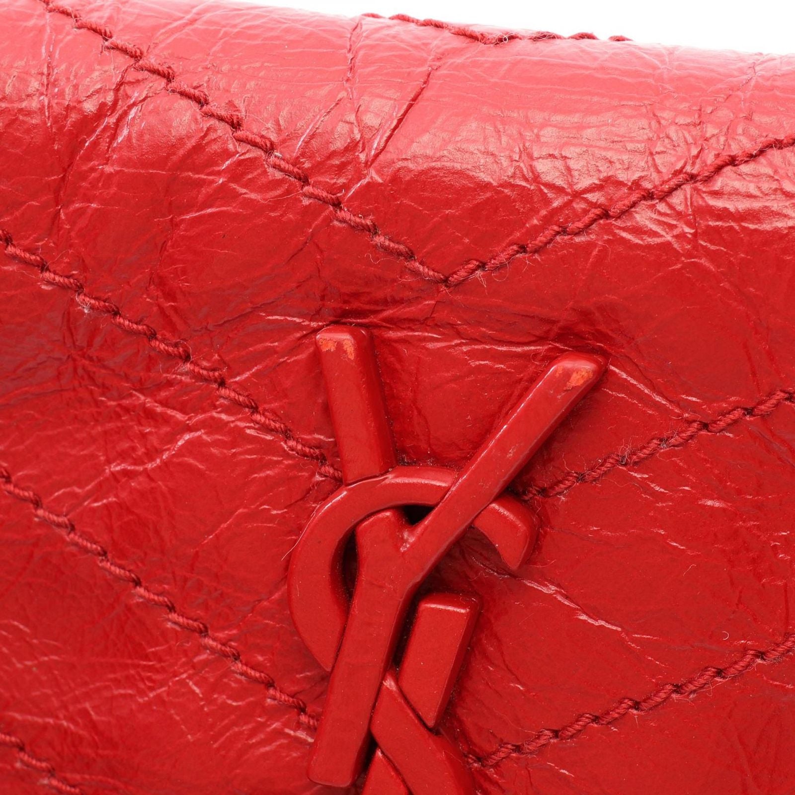 Saint Laurent Paris Bifold Wallet Niki Red Leather — view 8