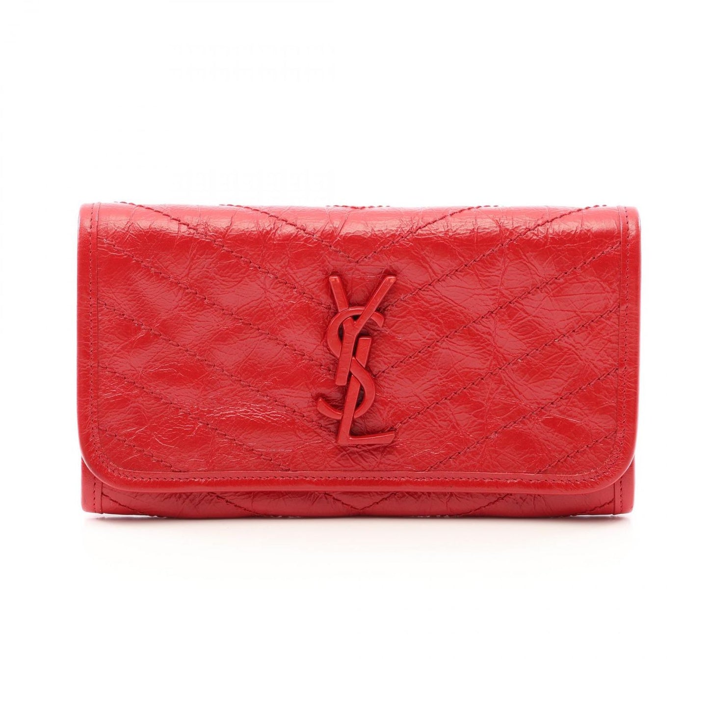 Saint Laurent Paris Bifold Wallet Niki Red Leather