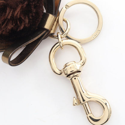 Gucci Charm Ori Loulou GG Plus Poodle Beige Brown Leather Key Holder — view 4