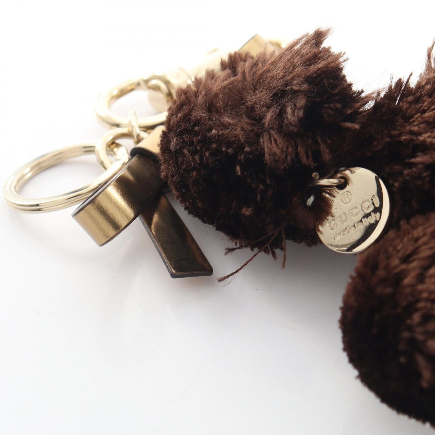 Gucci Charm Ori Loulou GG Plus Poodle Beige Brown Leather Key Holder — view 6