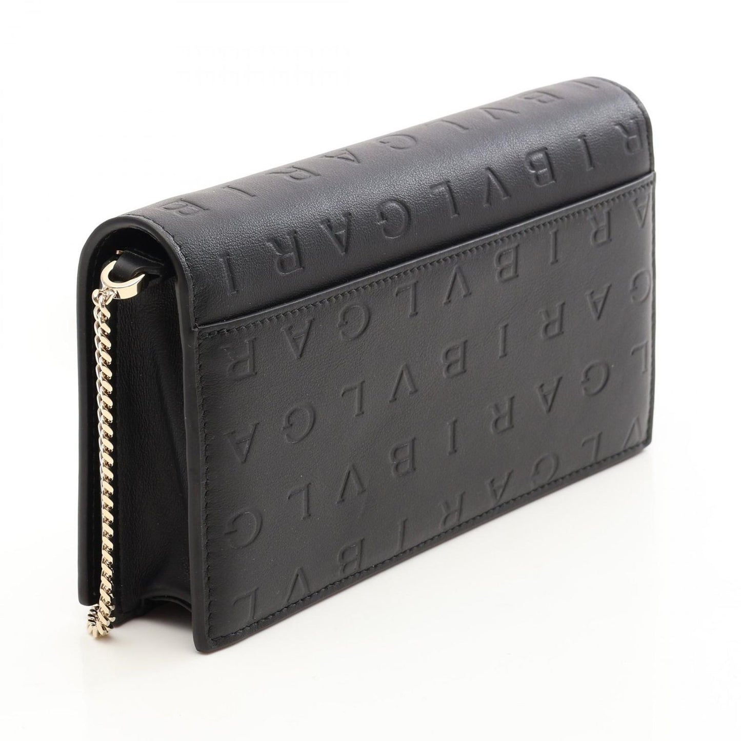 Bvlgari Shoulder Bag Infinitum Black Leather Chain Wallet — view 2