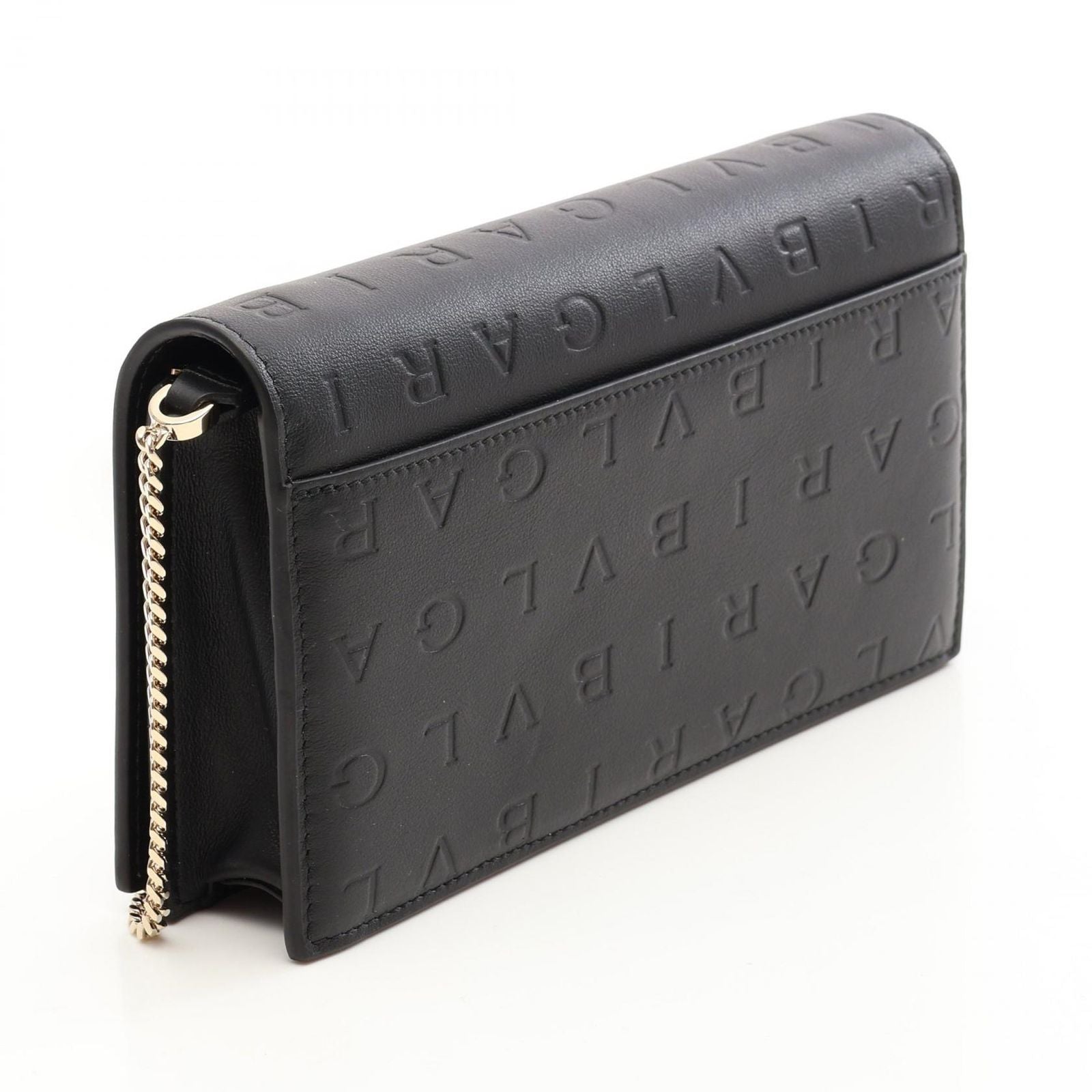 Bvlgari Shoulder Bag Infinitum Black Leather Chain Wallet — view 2