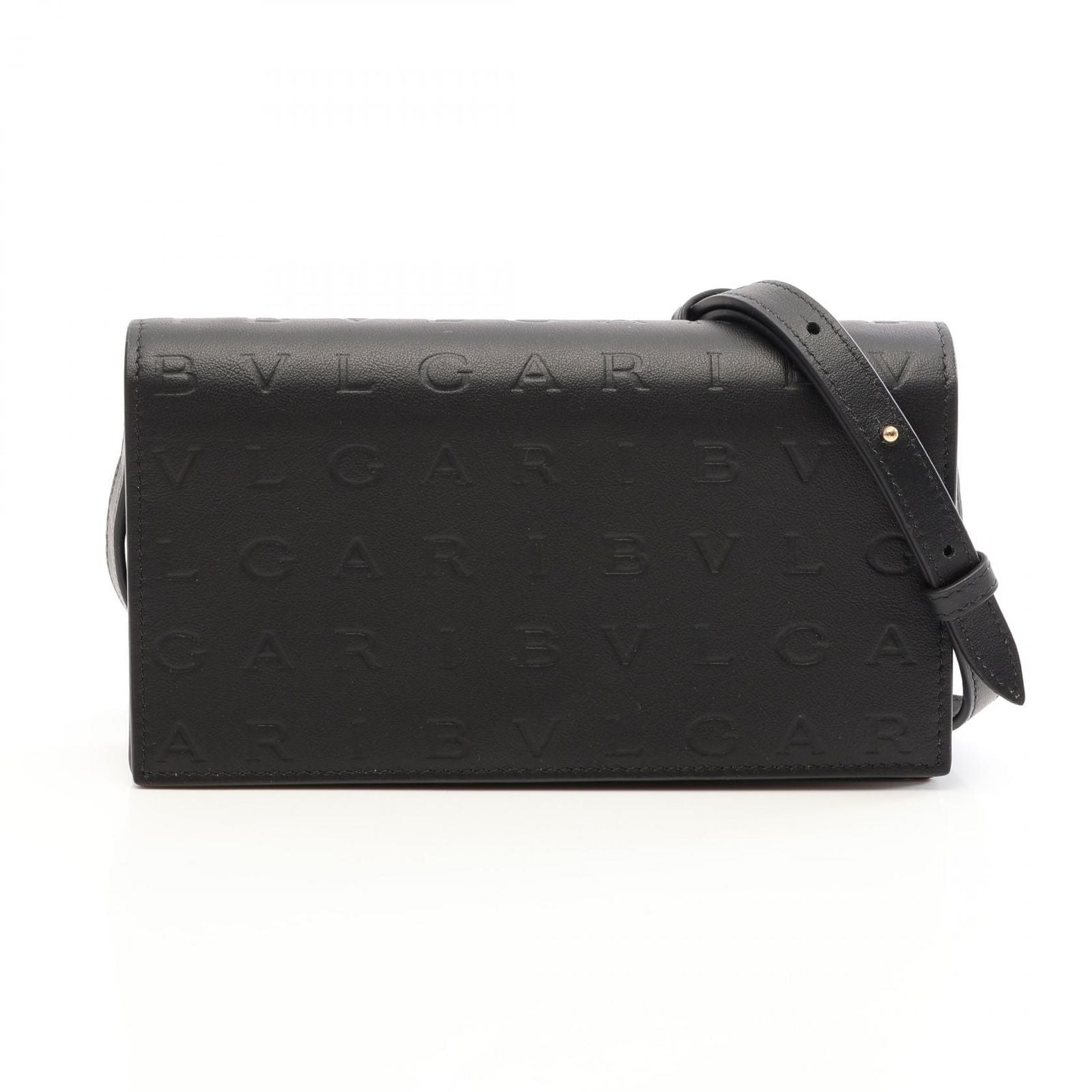 Bvlgari Shoulder Bag Infinitum Black Leather Chain Wallet