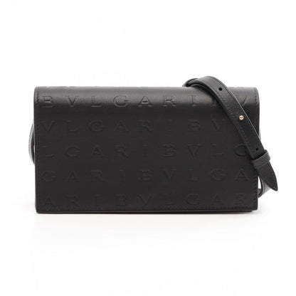 Bvlgari Shoulder Bag Infinitum Black Leather Chain Wallet