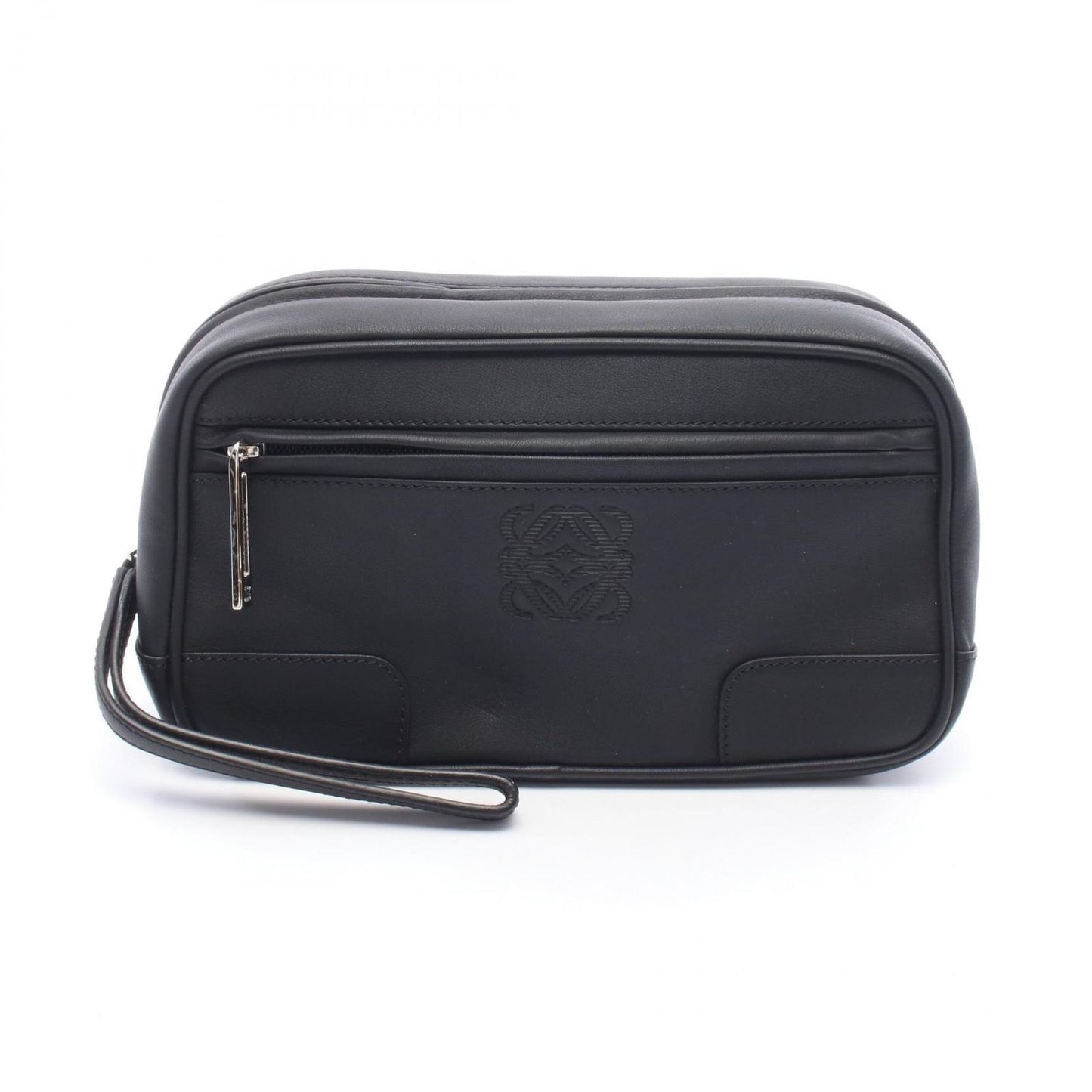 Loewe Clutch Anagram Black Leather