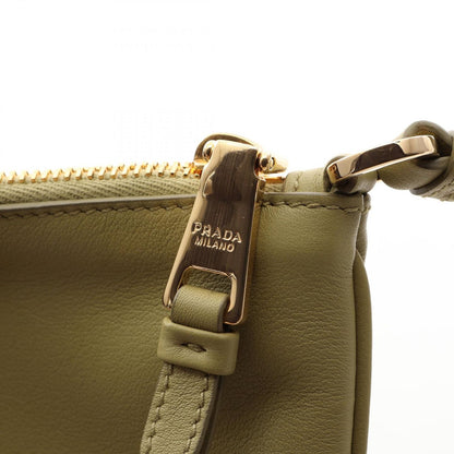 Prada Shoulder Bag Soft Grain Pistachio Green Leather Triangle Logo — view 8