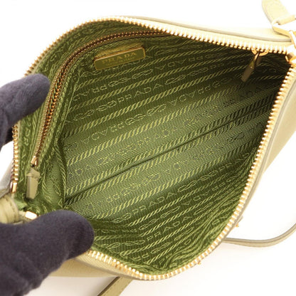 Prada Shoulder Bag Soft Grain Pistachio Green Leather Triangle Logo — view 3
