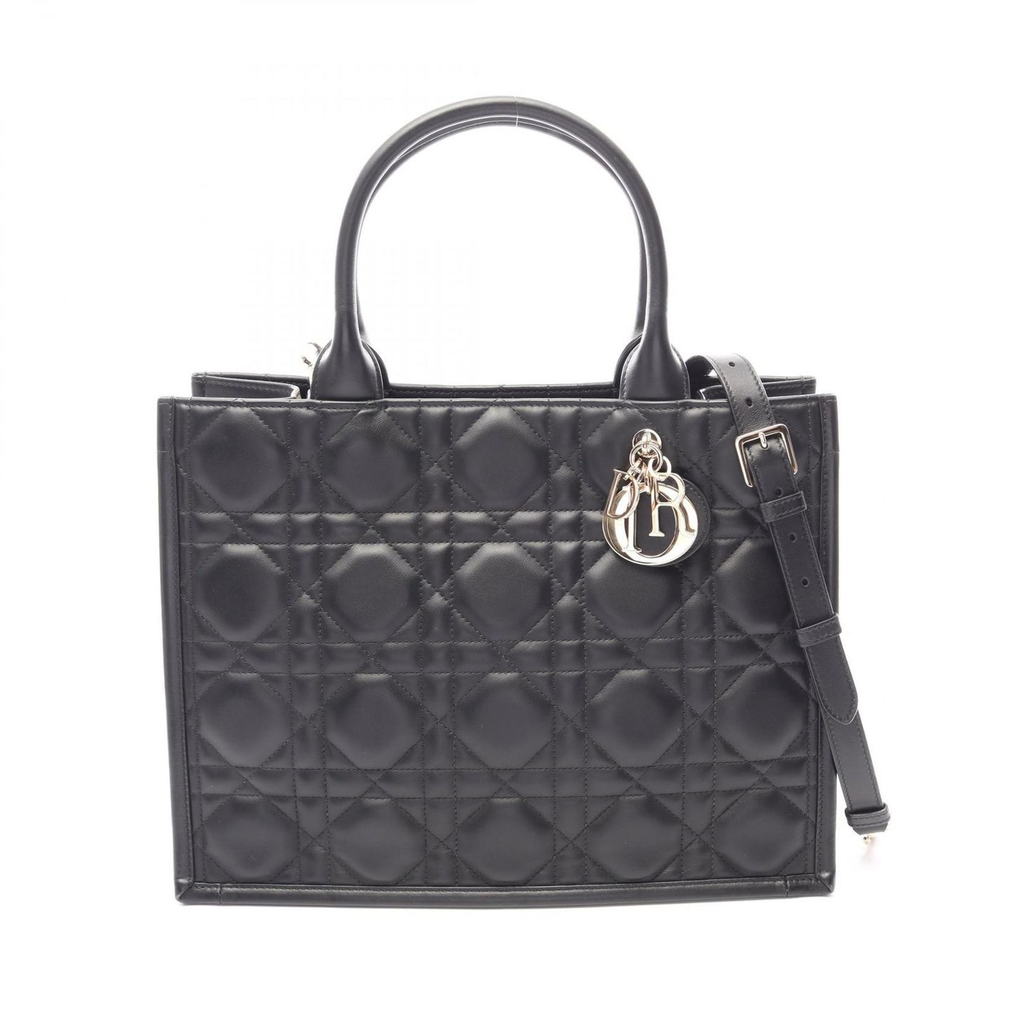 Dior Tote Book Micro Cannage 2-Way Black Leather Macro