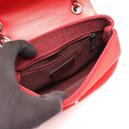 Chanel Shoulder Bag Quilted Small Red Leather Wool Chain — view 3