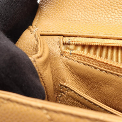 Chanel Handbag Quilted Beige Caviar Leather Top Handle — view 7