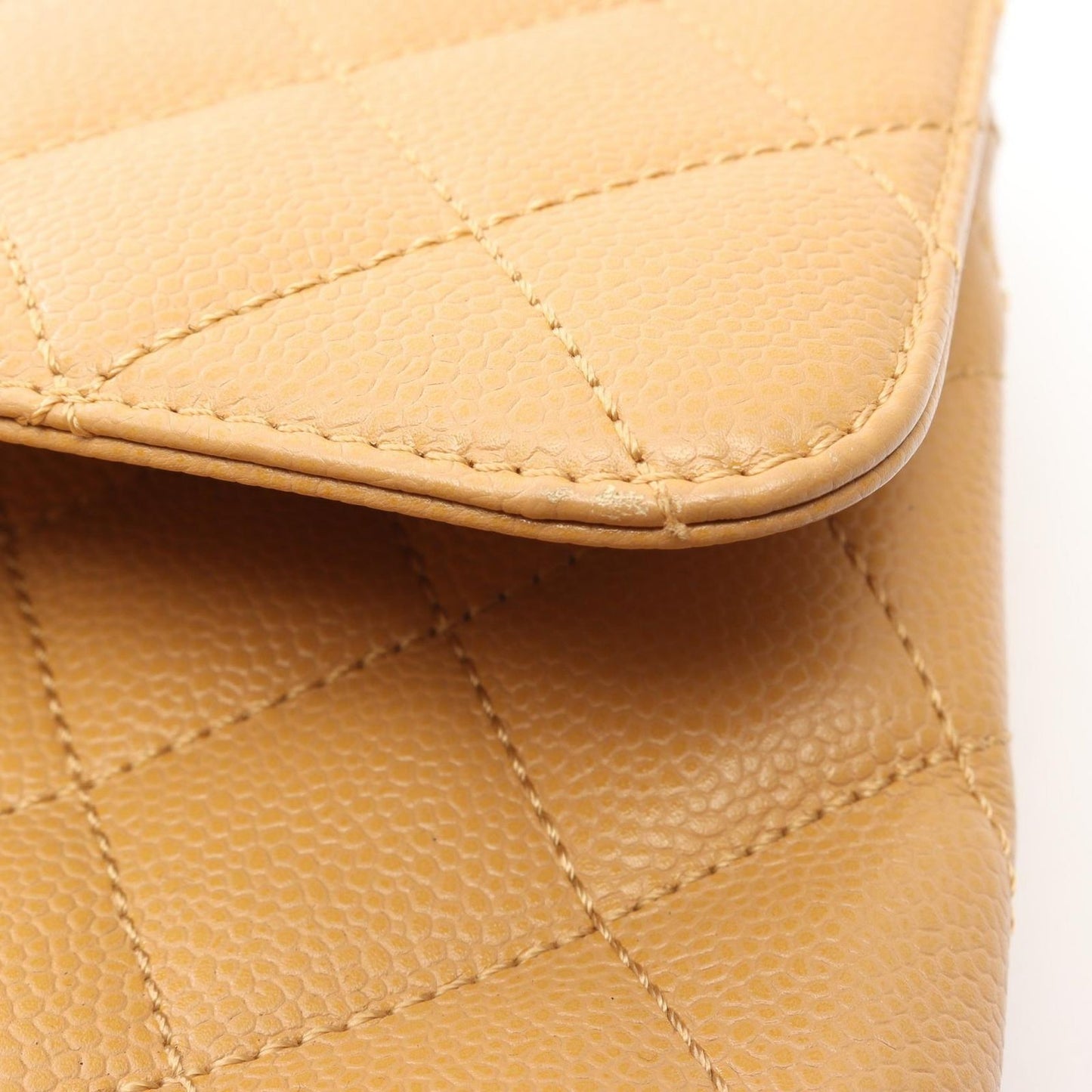 Chanel Handbag Quilted Beige Caviar Leather Top Handle — view 8
