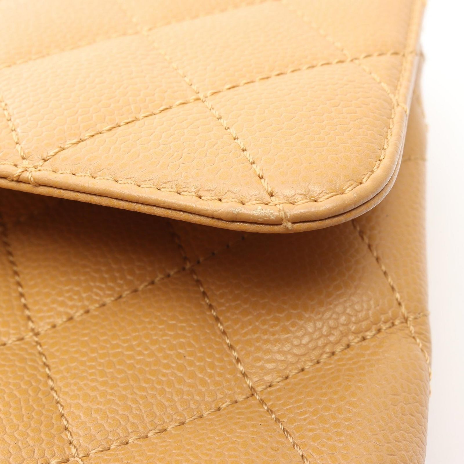 Chanel Handbag Quilted Beige Caviar Leather Top Handle — view 8