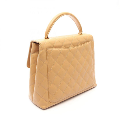 Chanel Handbag Quilted Beige Caviar Leather Top Handle — view 2