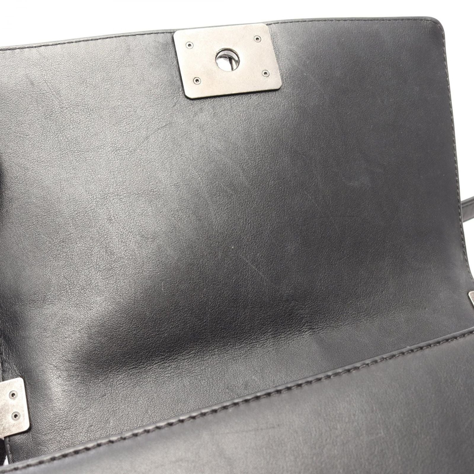 Chanel Shoulder Bag Boy Black Leather Boy Stitch Chain — view 7