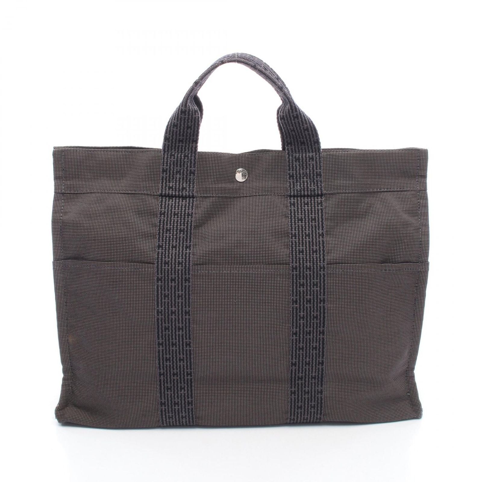 Hermes Tote Her Line MM Gray Canvas