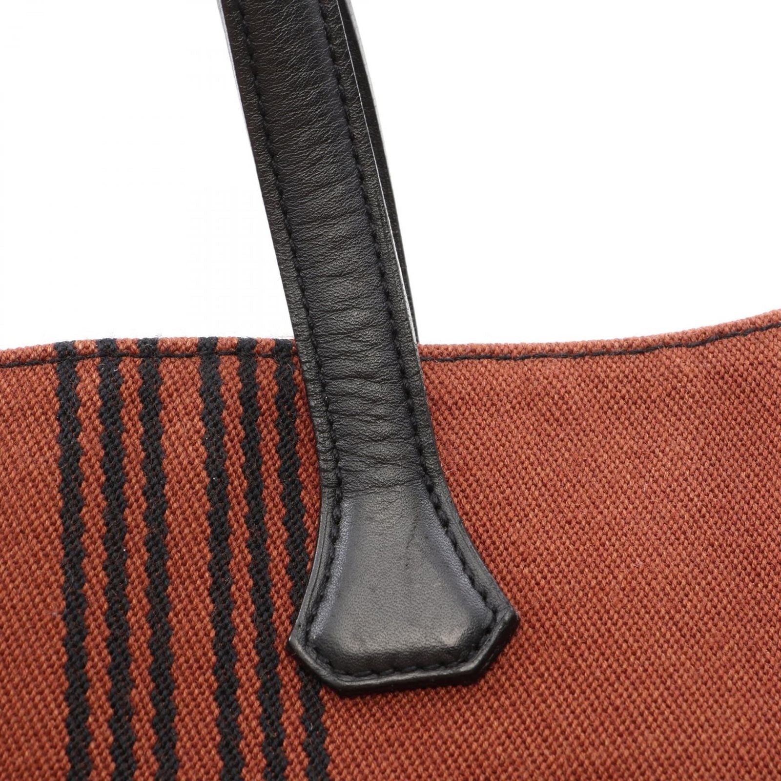 Hermes Tote Potamos Cabas PM Brown Black Canvas — view 8
