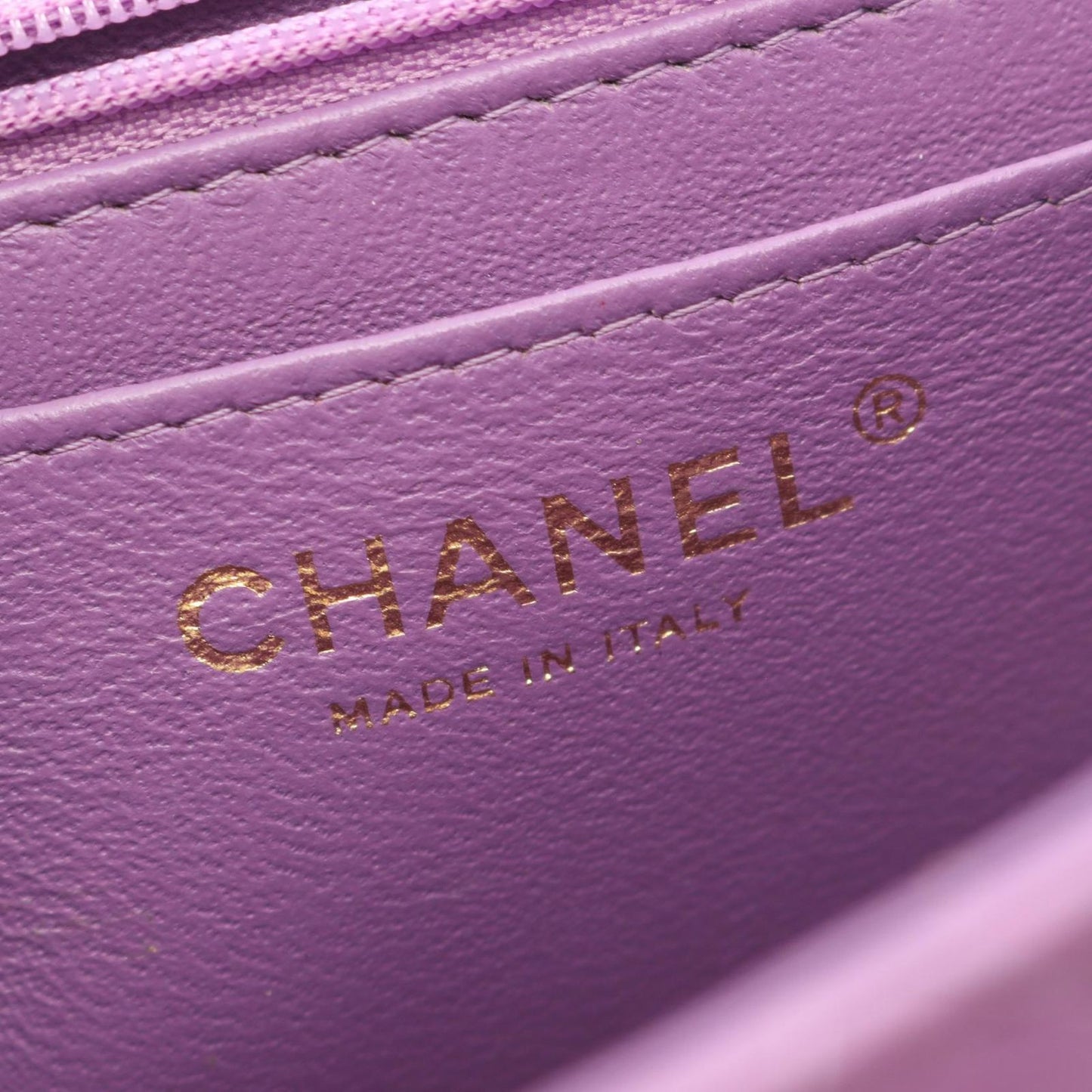 Chanel Shoulder Bag Mini Quilted Purple Lambskin Chain — view 4