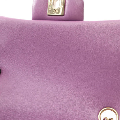 Chanel Shoulder Bag Mini Quilted Purple Lambskin Chain — view 7
