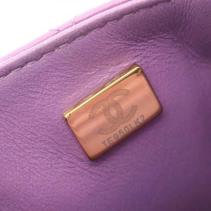 Chanel Shoulder Bag Mini Quilted Purple Lambskin Chain — view 5