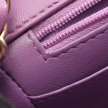 Chanel Shoulder Bag Mini Quilted Purple Lambskin Chain — view 6