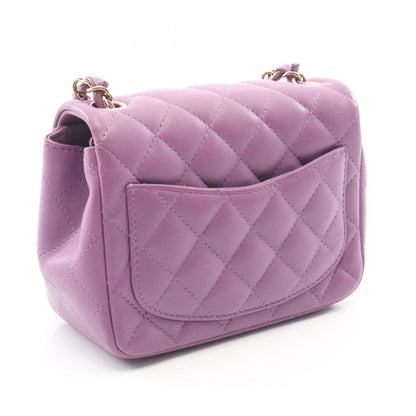 Chanel Shoulder Bag Mini Quilted Purple Lambskin Chain — view 2