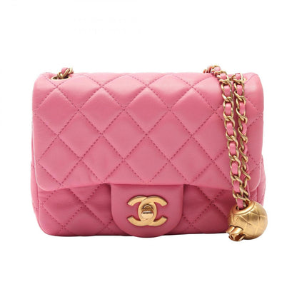 Chanel Shoulder Bag Quilted Pink Leather Mini Chain