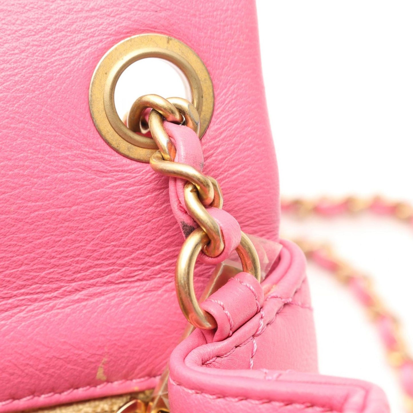 Chanel Shoulder Bag Quilted Pink Leather Mini Chain — view 6