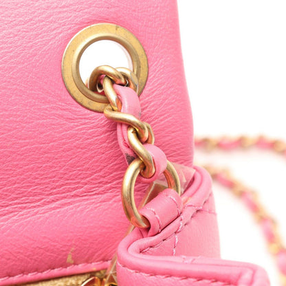 Chanel Shoulder Bag Quilted Pink Leather Mini Chain — view 6