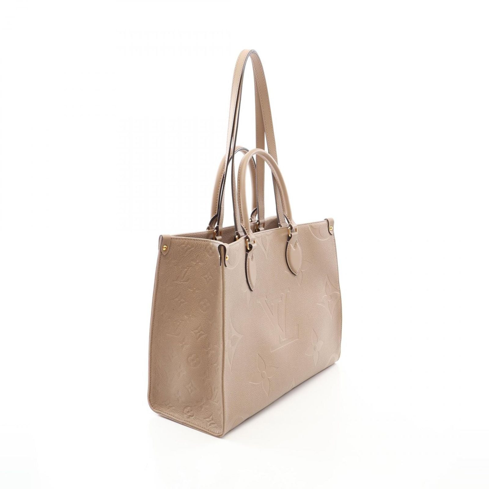Louis Vuitton Tote On The Go MM Monogram Empreinte Tourterelle 2-Way Leather — view 2