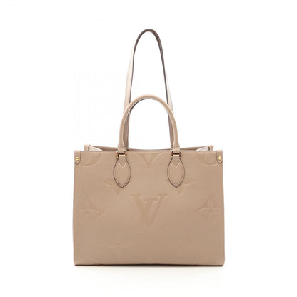 Louis Vuitton Tote On The Go MM Monogram Empreinte Tourterelle 2-Way Leather