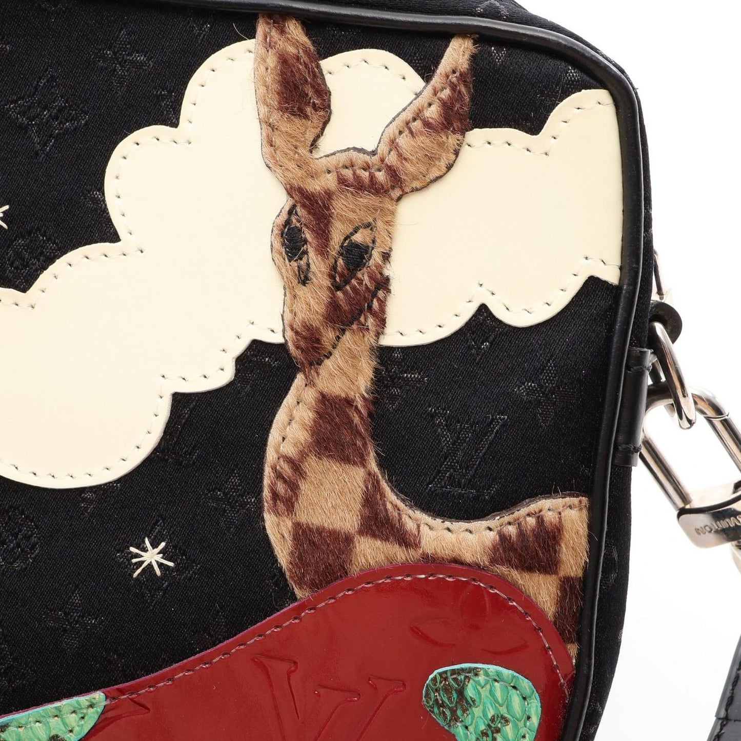 Louis Vuitton Handbag Comte de Fe Pochette Noir Fabric Leather — view 7